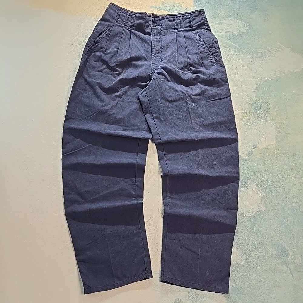 VTG Vincente Nest Bugle Boy Men 32 Trousers Blue Pleated  Straight Pants EUC 90s